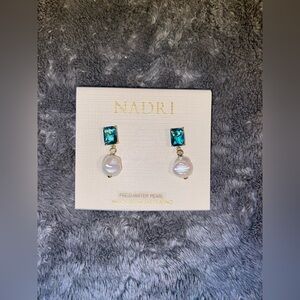 BNWT Nadri Teal and Freshwater Pearl Drop Earrings $85
